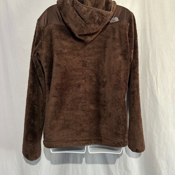 The North Face Brown Fuzzy Hooded Full Zip Jacket Women's Large - Picture 2 of 4